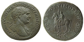 ROMAN EMPIRE, Trajan, 98-117 AD. AE Sestertius. Rare.