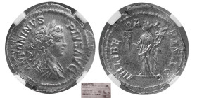 ROMAN EMPIRE, Caracalla, 198-217 AD. AR Denarius. NGC-XF.