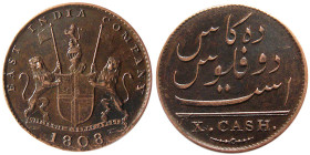 INDIA, East India Company. 1808. AE 10 Cash.