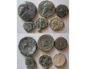 Group Lot of 6 Parthian Bronze Coins. Original patinas.