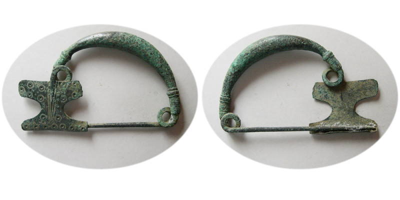 BYZANTINE EMPIRE, Circa 6th-8th. century AD. Large Bronze Fibula (92mm x 53mm x ...