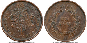 Lower Canada. Victoria "Montreal Bouquet" Sou Token ND (c. 1837) AU50 Brown NGC, LC-31C. Belleville Issue. HID09801242017 © 2022 Heritage Auctions | A...