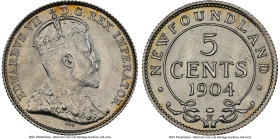 Newfoundland. Edward VII 5 Cents 1904-H MS66 NGC, Heaton mint, KM7. Three year type. Highly elusive at this state of preservation, the piece at hand c...