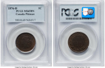 Victoria Cent 1876-H MS65 Brown PCGS, Heaton mint, KM7. A challenging early date to locate in this Gem state of preservation. Crisply struck and carry...