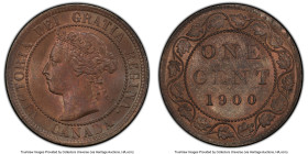 Victoria Cent 1900-H MS65+ Red and Brown PCGS, Heaton mint, KM7. A lovely and confident Gem Mint State piece with chestnut, satiny surfaces carrying g...