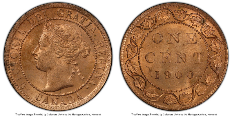 Victoria Cent 1900 MS63 Red PCGS, London mint, KM7. An adorable Choice example o...