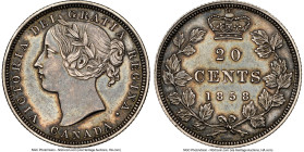 Victoria "Doubled 5" 20 Cents 1858 AU Details (Cleaned) NGC, London mint, KM4. HID09801242017 © 2022 Heritage Auctions | All Rights Reserved