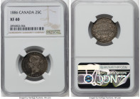 Victoria 25 Cents 1886 XF40 NGC, London mint, KM5. HID09801242017 © 2022 Heritage Auctions | All Rights Reserved