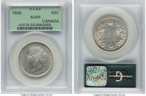 Victoria 50 Cents 1900 AU55 PCGS, London mint, KM6. From the penultimate year of Victoria's reign, this icy specimen exhibits precise execution and ev...
