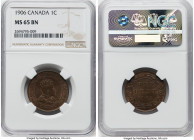 Edward VII Cent 1906 MS65 Brown NGC, London mint, KM8. A tough coin to locate in this elite Gem level, the current offering faces up with lovely cedar...