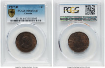 Edward VII Cent 1907-H MS64 Red and Brown PCGS, Heaton mint, KM8. Struck at the Heaton mint in Birmingham, this pleasing selection exhibits chestnut p...