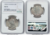 Edward VII 50 Cents 1903-H AU55 NGC, Heaton mint, KM12. A practically untoned example, save for localized tender blushes of pink. An elusive type at t...