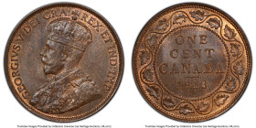 George V Cent 1913 MS65 Brown PCGS, Ottawa mint, KM21. A lovely Gem Mint State example with cedar patination in the central areas surrounded by glimme...