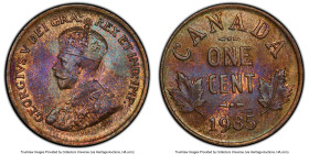 George V Cent 1935 MS65 Brown PCGS, Royal Canadian mint, KM28. A fully lustrous Gem with localized areas of almost aubergine patination. HID0980124201...