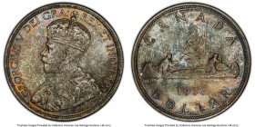 George V Dollar 1936 MS65 PCGS, Royal Canadian mint, KM31. Interesting mottled toning. Includes a "CNAS" sticker on the slab. HID09801242017 © 2022 He...