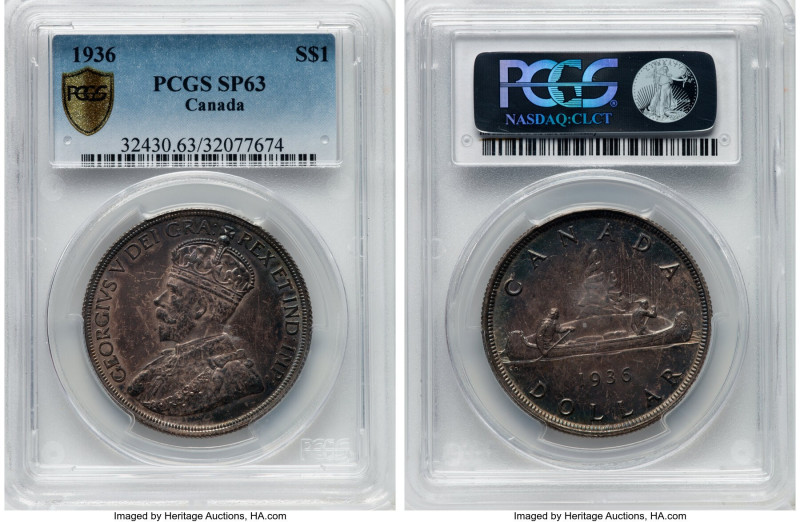 George V Specimen Dollar 1936 SP63 PCGS, Royal Canadian mint, KM31. Lovely old t...