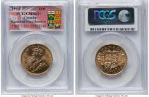 George V gold 10 Dollars 1914 MS63+ PCGS, Ottawa mint, KM27, Fr-3. Canadian Gold Reserve. HID09801242017 © 2022 Heritage Auctions | All Rights Reserve...