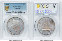 George VI Dollar 1949 MS64 PCGS, Royal Canadian mint, KM47. Facing up with intertwining tiger orange stripes supported by bold underlying luminosity. ...