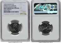 Elizabeth II Mint Error 25 Cents 1979 UNC Details (Obverse Damage) NGC, Royal Canadian mint, KM74. 5.8gm. A lustrous and untoned Mint Error, struck on...