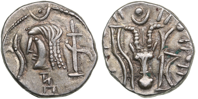 Arabia, Himyarites Uncertain mint AR Drachm circa 1st century AD
1.74g. 14mm. AU...