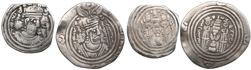 AR Drachm (2) l - Sasanian Kingdom, Khusrau II (AD 591-628). Clipped. Mint signa...