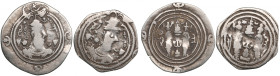 Sasanian Kingdom AR Drachm (2) Khusrau II (AD 591-628). Clipped. l - mint signature AW, regnal year 2. r - mint signature LAM, regnal year 7.
Various ...