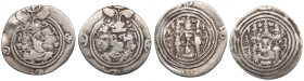 Sasanian Kingdom AR Drachm (2) Khusrau II (AD 591-628). Clipped. l - mint signature GD, regnal year 5; r - mint signature GD, regnal year 10
Various c...