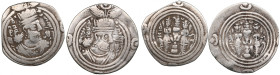 Sasanian Kingdom AR Drachm (2) Khusrau II (AD 591-628). Clipped. l - mint signature LD, regnal year 25; r - mint signature LD, regnal year 28
Various ...