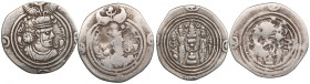 Sasanian Kingdom AR Drachm (2) Khusrau II (AD 591-628). Clipped. l - mint signature ShY, regnal year 13. r - mint signature AY, date - ? (not readable...