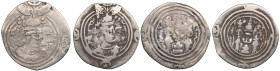 Sasanian Kingdom AR Drachm (2) Khusrau II (AD 591-628). Clipped. l - mint signature WYH, regnal year 12; r - mint signature AY, regnal year 7
Various ...
