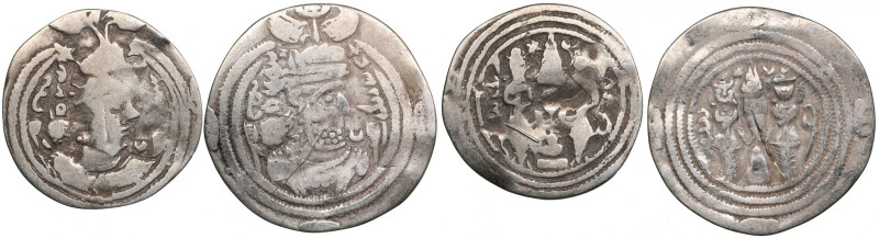 Sasanian Kingdom AR Drachm (2) Khusrau II (AD 591-628). Clipped. l - Mint signat...