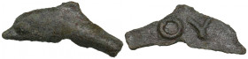 Skythia, Olbia Æ Dolphin 5th century BC
1.29g. 24x9mm. F.