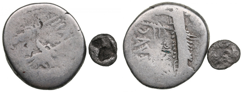 Lot of coins: Lydia AR 1/24 Starter 550/540 BC & Roman Republic AR Denarius 32-3...