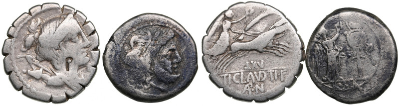 Roman Republic AR Serrate Denarius 79 BC & AR Victoriatus 211-208 BC (2)
Various...