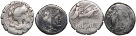 Roman Republic AR Serrate Denarius 79 BC & AR Victoriatus 211-208 BC (2)
Various condition.Crawford 383/1 & 253/1.