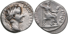 Roman Empire AR Denarius 18-35 AD - Tiberius (AD 14-37)
3.64g. 18mm. F/F. Obv. Laureate head right. TI CAESAR DIVI AVG AVGVSTVS. Rev. Livia seated rig...