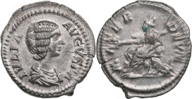 Roman Empire AR Denarius - Julia Domna, wife of Septimius Severus (AD 196-211)
3.23g. 20mm. AU/AU. Some luster. RIC 564(Septius Severus). Obv. Draped ...