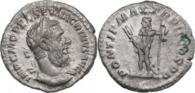 Roman Empire AR Denarius 217 AD - Macrinus (AD 217-218)
2.80g. 20mm. XF/VF. Some luster. RIC 15, BMC 31. Obv. Laureate cuirassed bust right. IMP C M O...