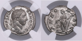 Roman Empire AR Denarius - Severus Alexander (AD 222-235) - NGC Ch AU
Strike: 5/5; Surface: 4/5. Gorgeous lustrous specimen. Rare state of preservatio...
