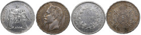 France 5 Francs 1870 & 1876 (2)
Various condition. XF-AU.
