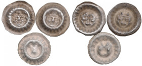 Small lot of coins: Germany, Lübeck Hohlpfennig ND (1225-1340) (3)
Various condition. 