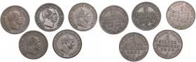 Germany, Prussia 1 Groschen 1860, 1866, 1867, 1868, 1870 (5)
Various condition.