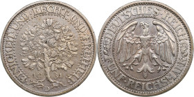 Germany 5 Reichsmark 1931 - Weimar Republic (1918-1933)
24.93g. AU/AU. Some luster.