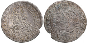 Hungary 3 Kreuzer 1696 CH - Leopold I
1.52g. XF/VF. Some luster.