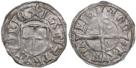 Reval Schilling ND - Bernd von der Borch (1471-1483)
1.15g. AU/AU. Mint luster. Dot in NON sector. Haljak 69.