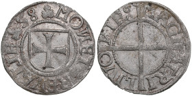 Reval Schilling 1538 - Hermann Brüggenei-Hasenkamp (1535-1549)
1.10g. UNC/UNC. Mint luster. Haljak 143.