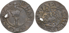 Reval, Sweden Schilling 1570 - Johan III (1568-1592)
0.91g. With a hole. F/F. Rare!