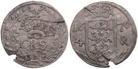 Reval, Sweden 4 Öre 1670 - Carl XI (1660-1697)
2.53g. VF/VF. Haljak 1338.