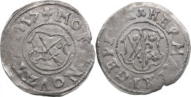 Dorpat Ferding 1557 - Herman II Wesel (1552-1558)
2.91g. UNC/AU. Mint luster. Haljak av 681/ rv 680. 7R. Very rare!