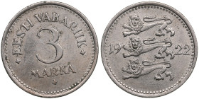 Estonia 3 Marka 1922
3.36g. XF/XF. Mint luster. 